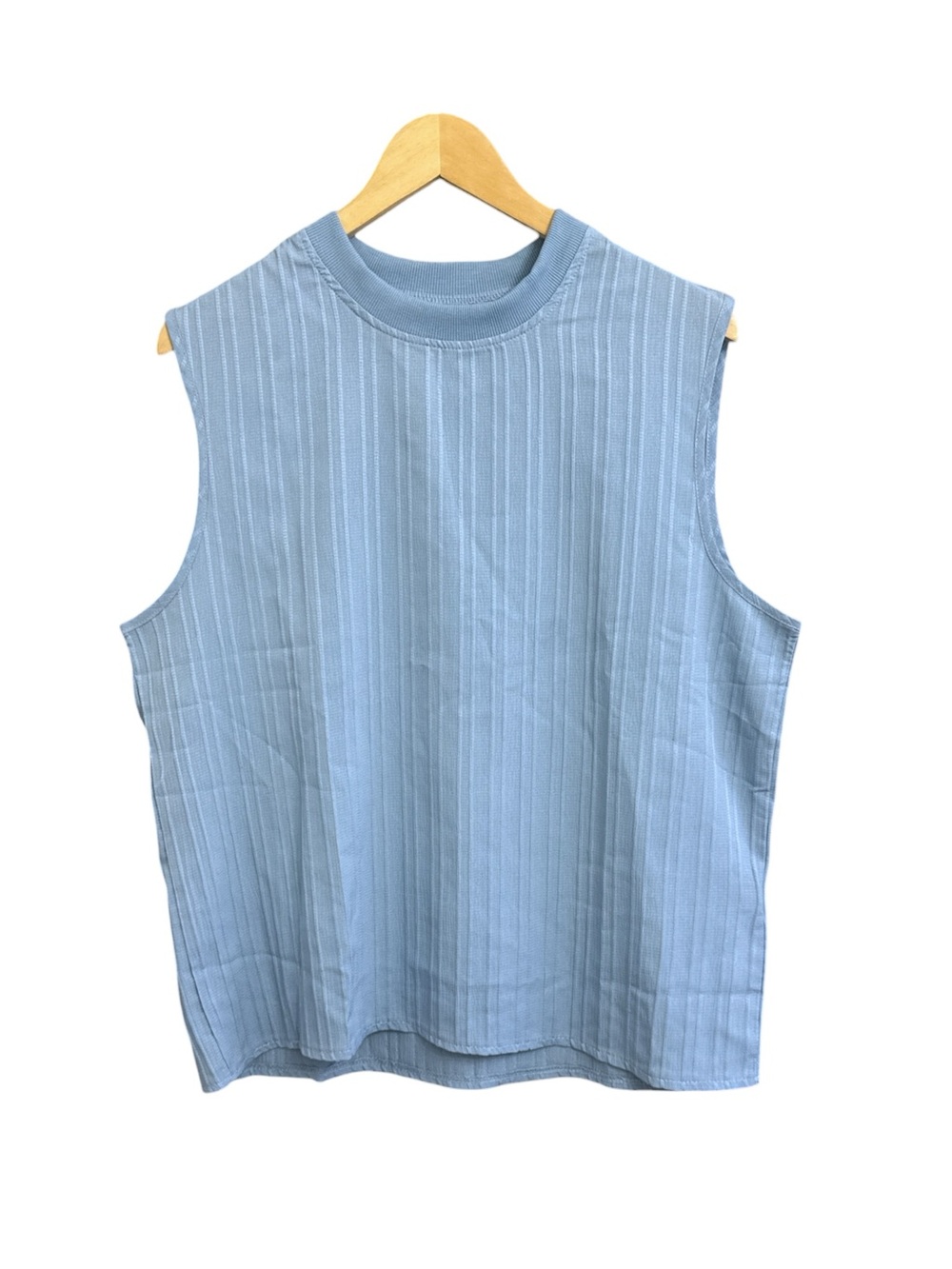 SHEIN Light Blue Ribbed Tank Top